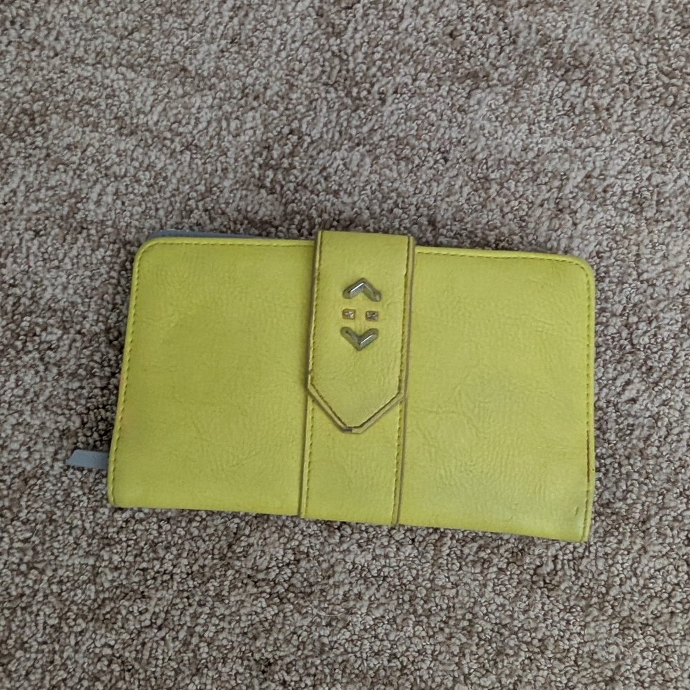 Yellow Wallet with Heart Detail